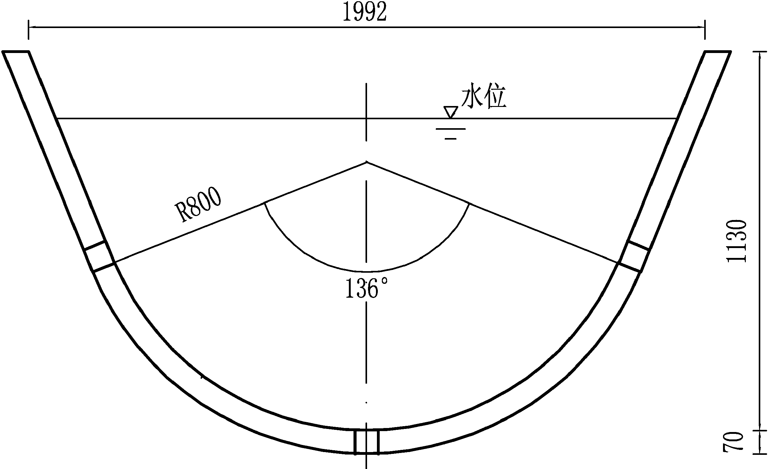 弧形渠道(D=1.6m)砌护图